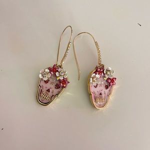 Betsey Johnson Sugar Skull drop earrings